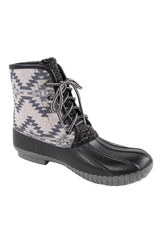 Simply Southern Grey Aztec Duck Boots-SIMPLY SOUTHERN-Sunshine Boutique Camden TN