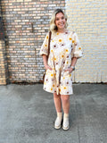 Cream Sunflower Dress-WELLMADE-Sunshine Boutique Camden TN