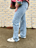 Washed Distressed Straight Jeans-SUNSHINE BOUTIQUE-Sunshine Boutique Camden TN