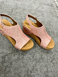 Pink Glitter Wedges-CORKYS FOOTWEAR-Sunshine Boutique Camden TN