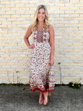 Red Multi Print Midi Dress-BLU PEPPER-Sunshine Boutique Camden TN