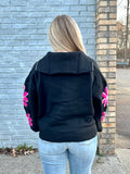 Black and Pink Floral Quarter Zip-EESOME-Sunshine Boutique Camden TN