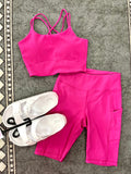 Pink Ribbed Bike Shorts-RAE MODE-Sunshine Boutique Camden TN