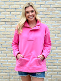 Pink Quarter Zip Pullover-JADE BY JANE-Sunshine Boutique Camden TN