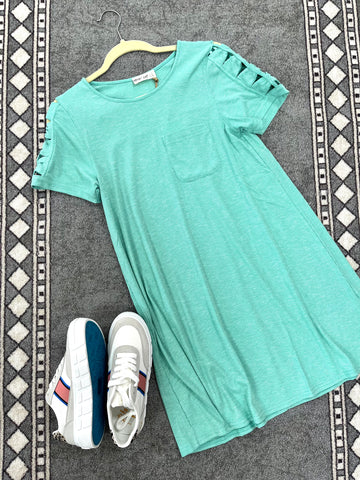 Teal T-shirt Dress-VERY J-Sunshine Boutique Camden TN