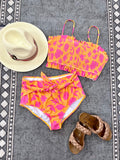 Mango & Pink Ruched Bikini-ANDTHEWHY-Sunshine Boutique Camden TN