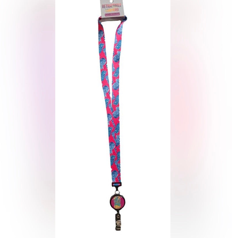 Simply Southern Pineapple Lanyard with Badge Reel