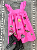 Hot Pink Multi Patch Babydoll Dress-JADE BY JANE-Sunshine Boutique Camden TN