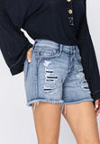 Judy Blue Washed Patched Shorts-JUDY BLUE-Sunshine Boutique Camden TN