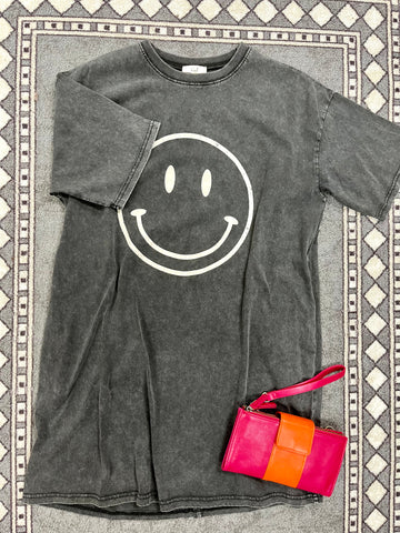 Washed Black Smiley Dress-EASEL-Sunshine Boutique Camden TN