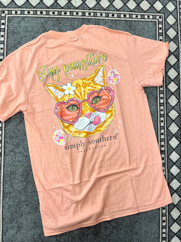 Simply Southern Peach Pawsitive Tee-SIMPLY SOUTHERN-Sunshine Boutique Camden TN