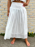 White Smocked Midi Skirt (matching top available)-BLU PEPPER-Sunshine Boutique Camden TN